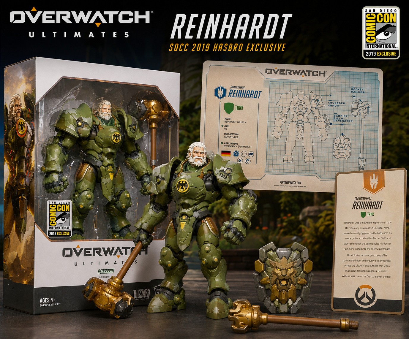 SDCC 2019 HASBRO EXCLUSIVE - OVERWATCH ULTIMATES SERIES REINHARDT