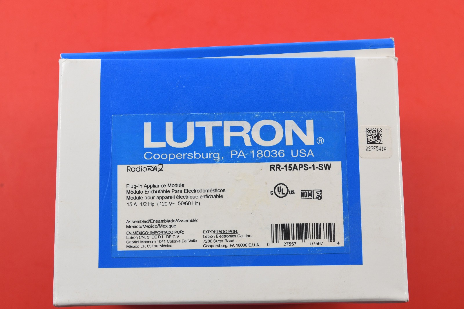 New Lutron RR-15APS-1-SW 1-Receptacle Plug-In Module 120-Volt 15-Amp RadioRA 2 New Lutron RR-15APS-1-SW 1-Receptacle Plug-In Module 120-Volt 15-Amp RadioRA 2