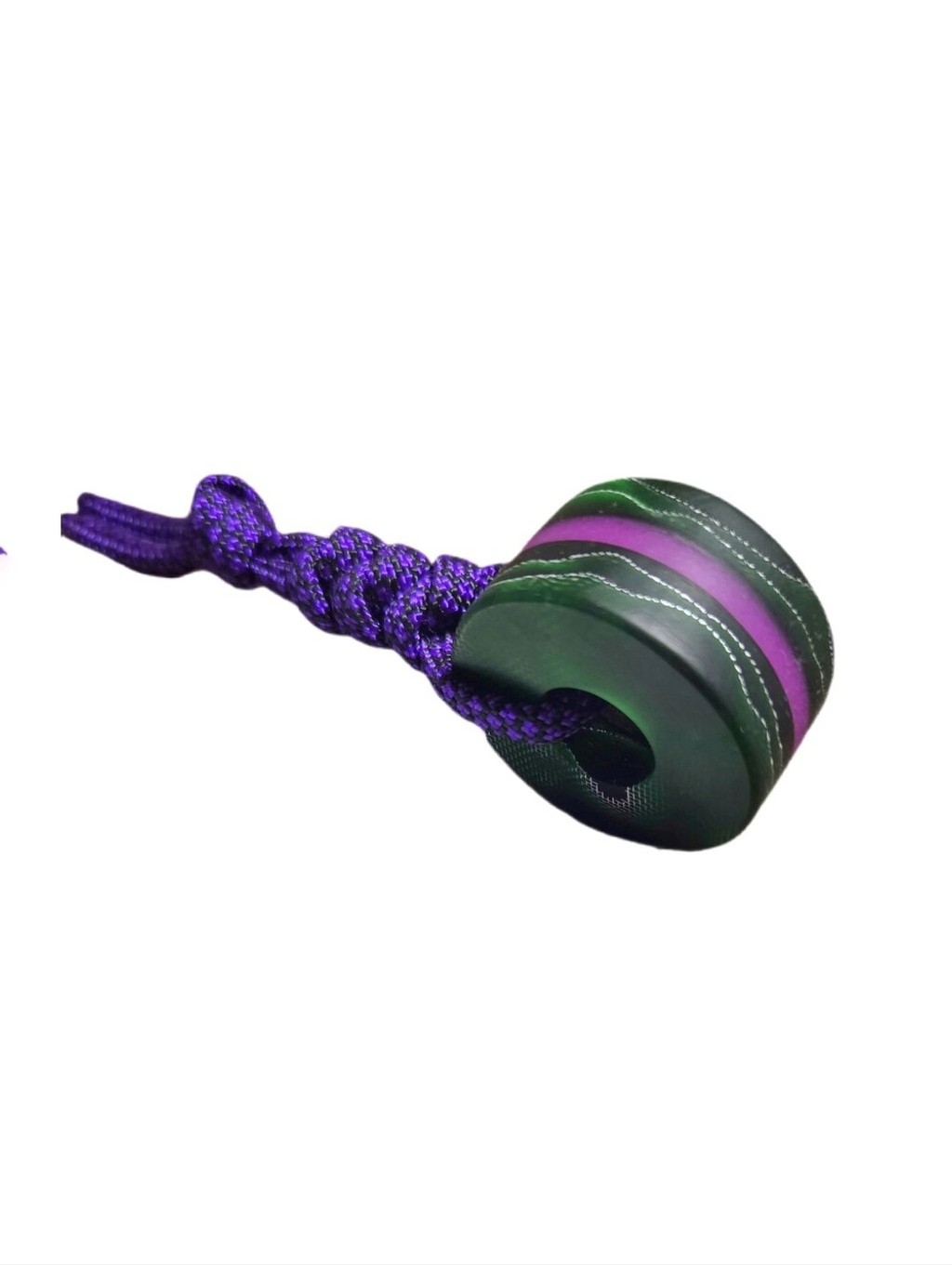 Man Cave EDC // Emerald Alumicore Fat Donut Worry Stone // Purple Glow Core Man Cave EDC // Emerald Alumicore Fat Donut Worry Stone // Purple Glow Core