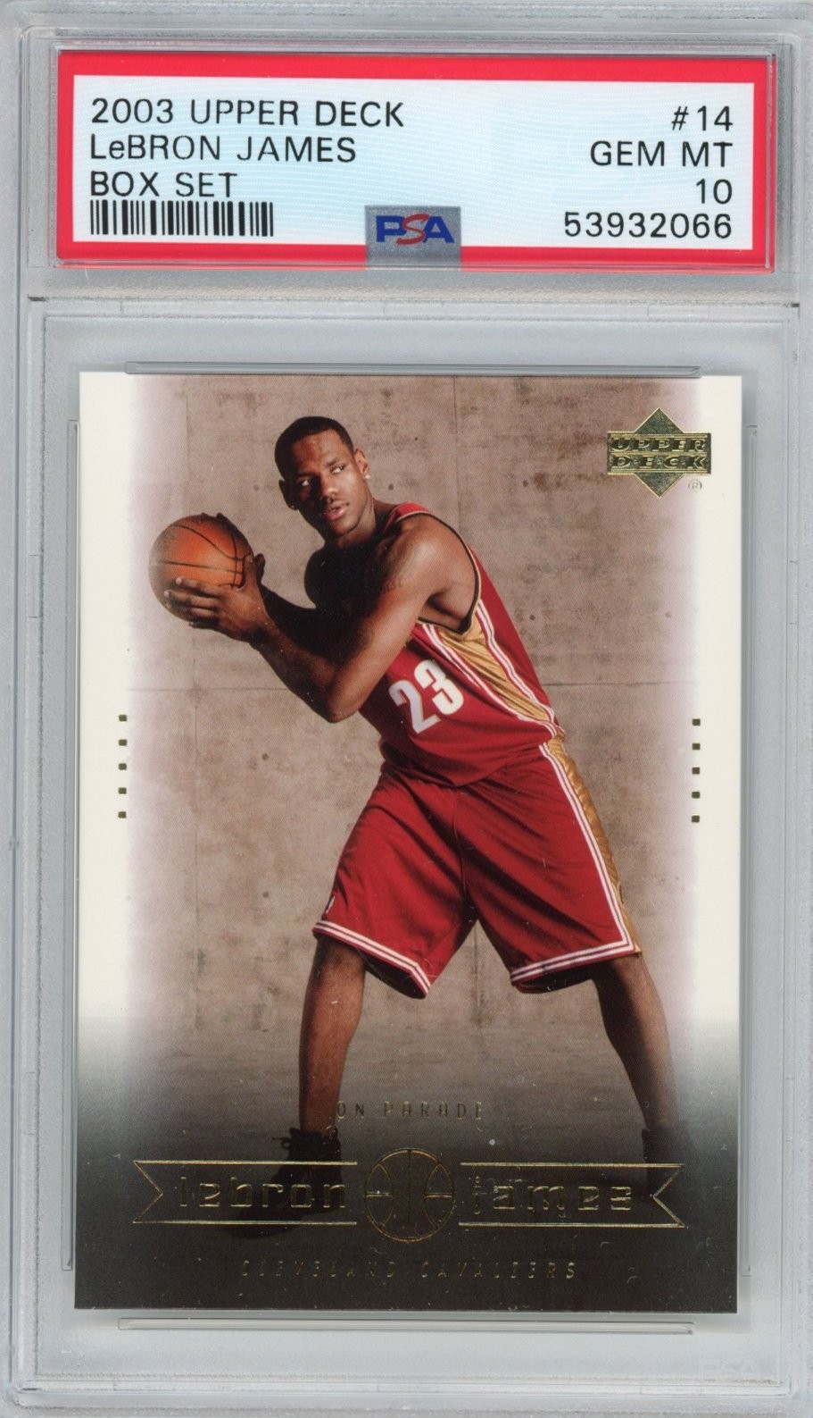 Graded 2003-04 Upper Deck LeBron James #14 Box Set Rookie RC Card PSA Graded 2003-04 Upper Deck LeBron James #14 Box Set Rookie RC Card PSA