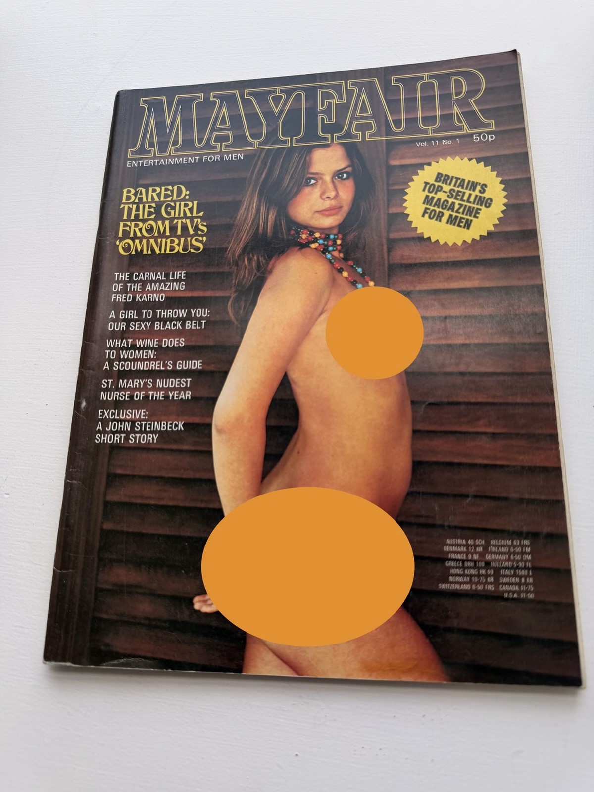 Mayfair Mag Jan 1976 Vol 11 No 1: Vintage Issue John Steinbeck Short Story