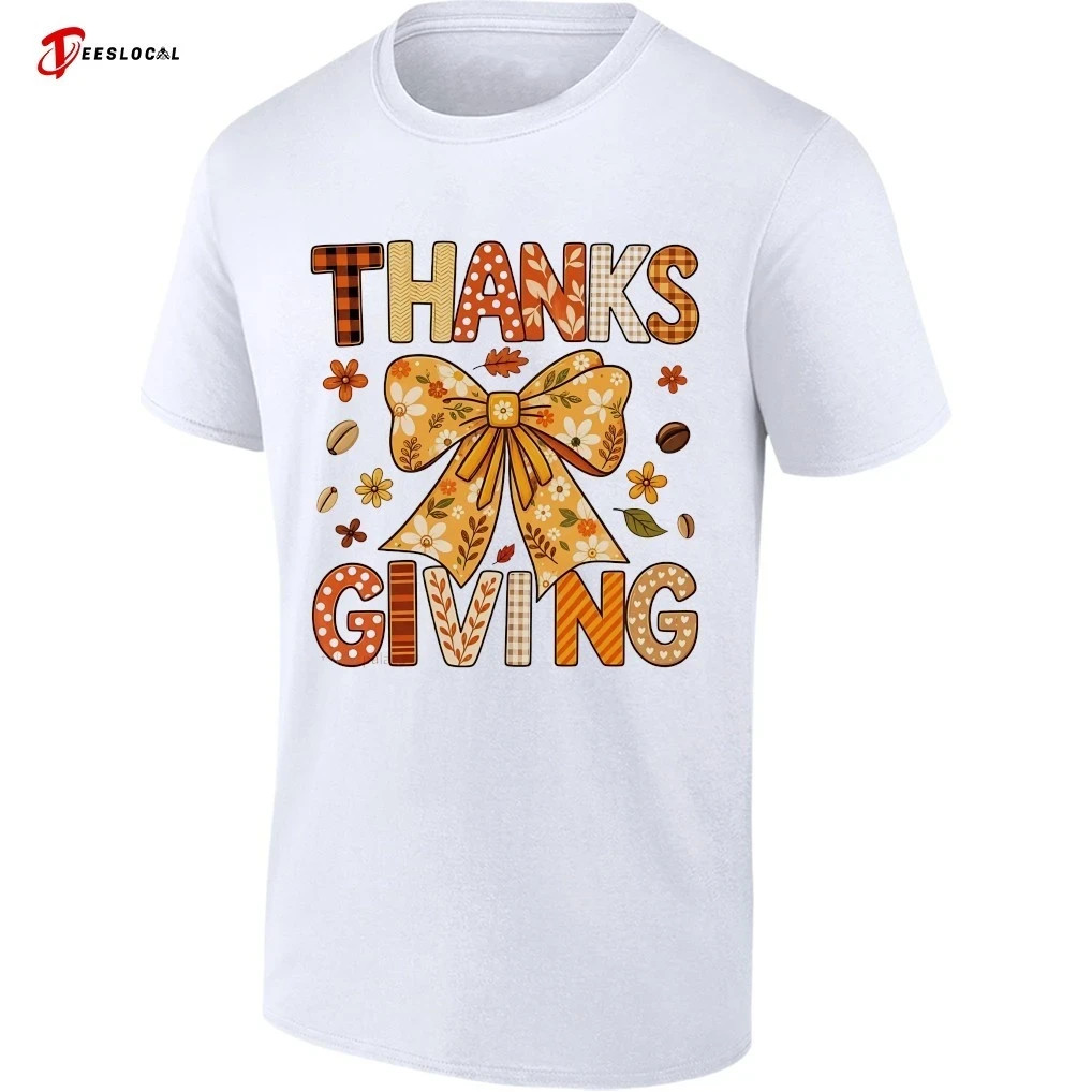 Thanksgiving floral bow autumn fall holiday shirt Thanksgiving floral bow autumn fall holiday shirt