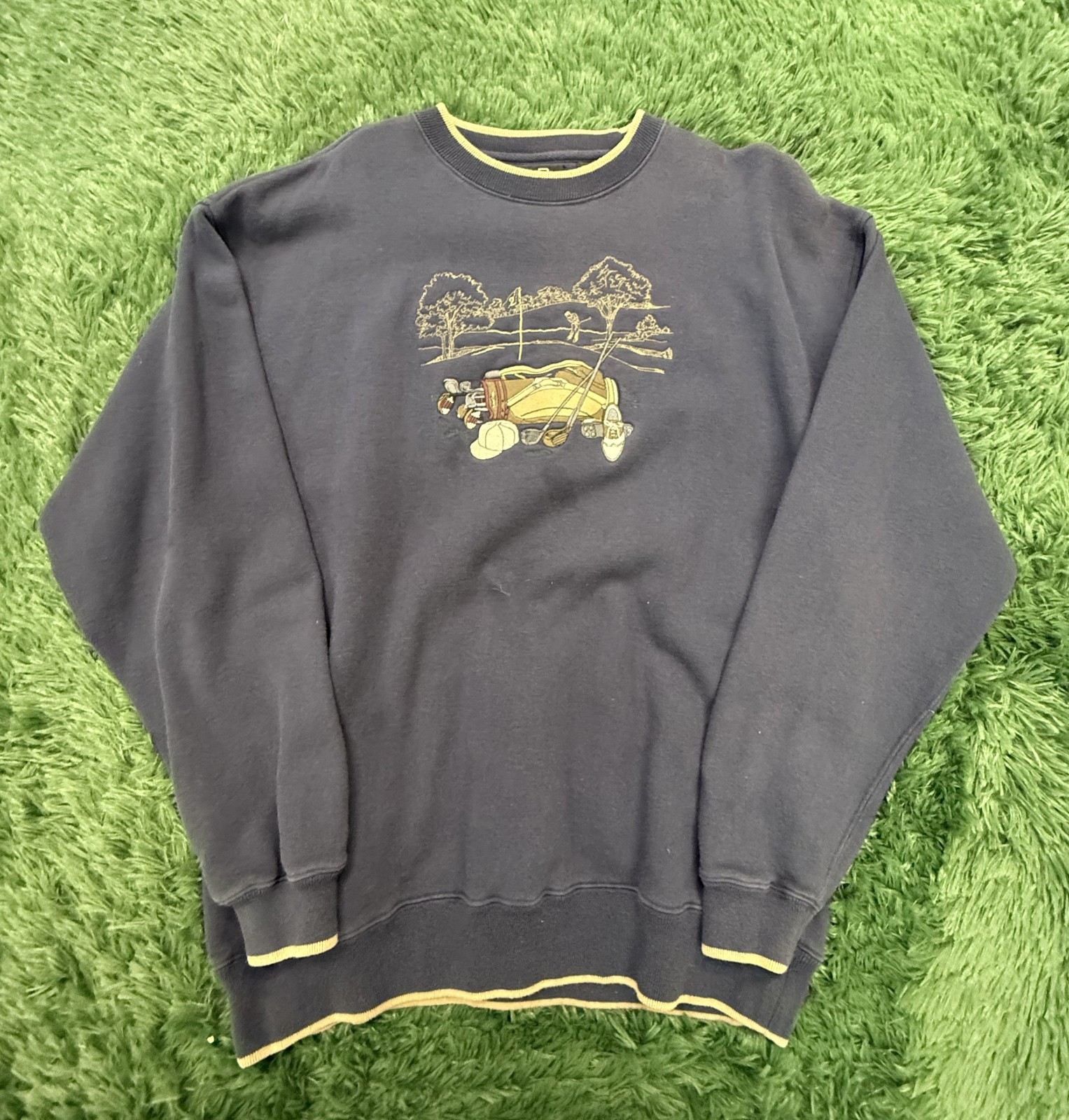C&B Sport Croft & Barrow Navy Blue Golf Embroidered Sweatshirt Size L