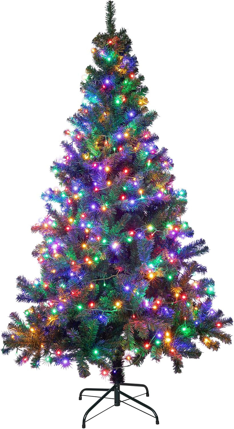 6Ft Premium Artificial Christmas Tree with 400 LED Multicolor