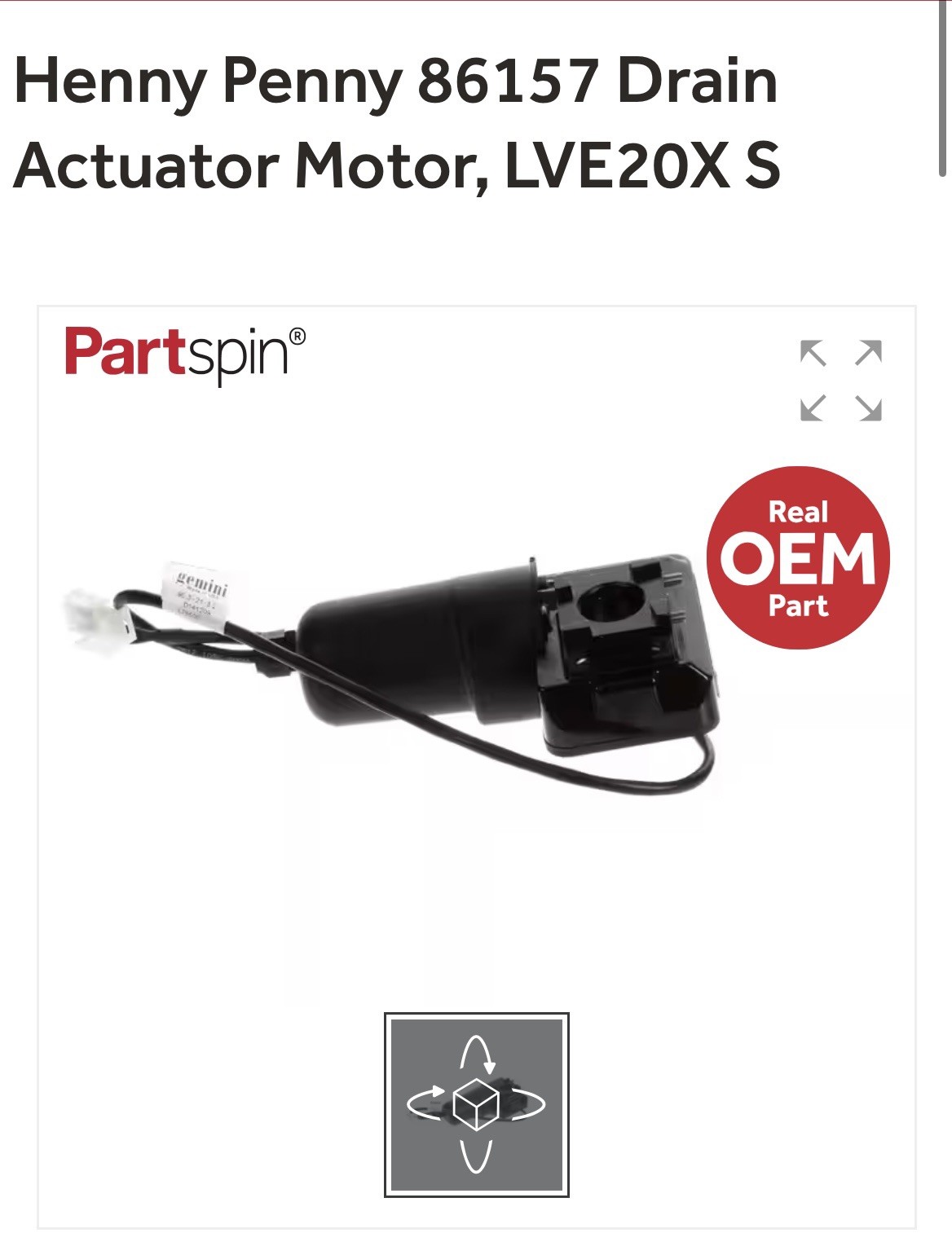 86157 Henny Penny Motor-Actuator Lve20X S Genuine OEM HEN86157 86157 Henny Penny Motor-Actuator Lve20X S Genuine OEM HEN86157