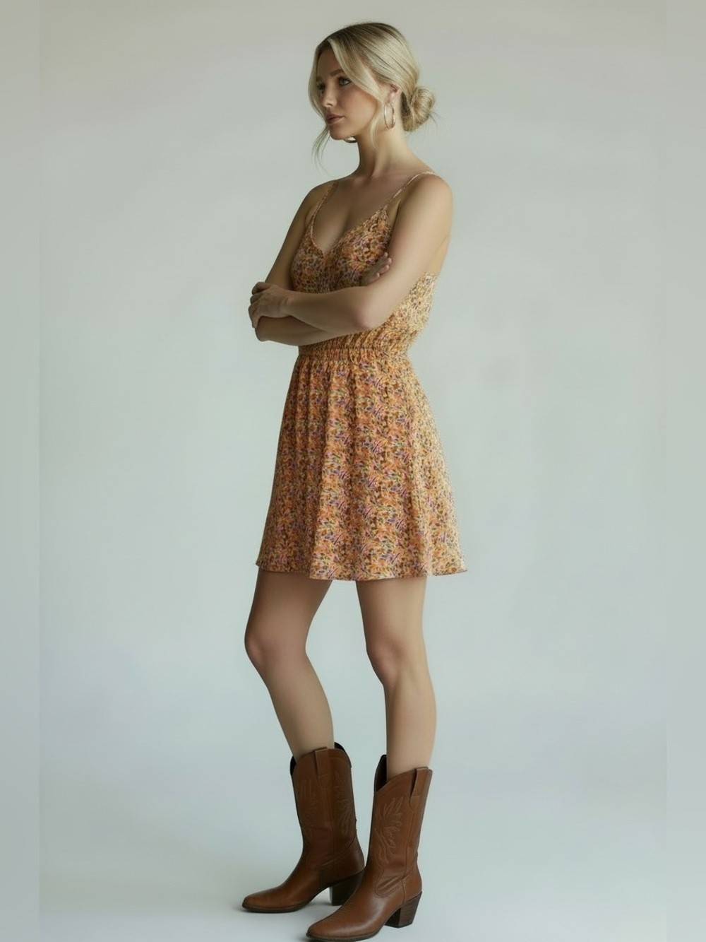 Roxy Floral Button-Front A-Line Sundress. Size xs.