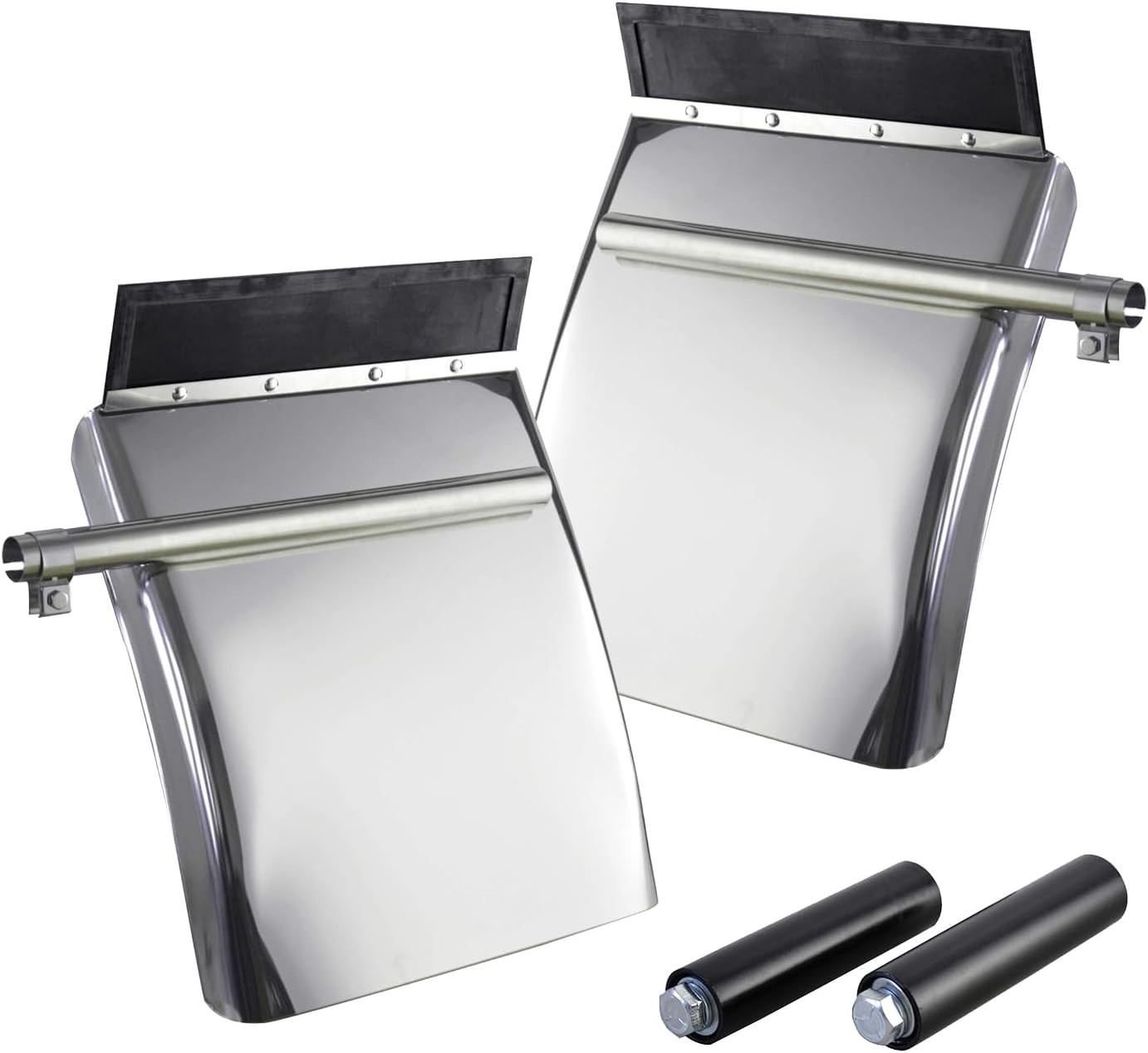 24\'\'x29\'\' Stainless Steel Quarter Fender for Semi Truck w/ Mounting Brackets 2PC 24\'\'x29\'\' Stainless Steel Quarter Fender for Semi Truck w/ Mounting Brackets 2PC