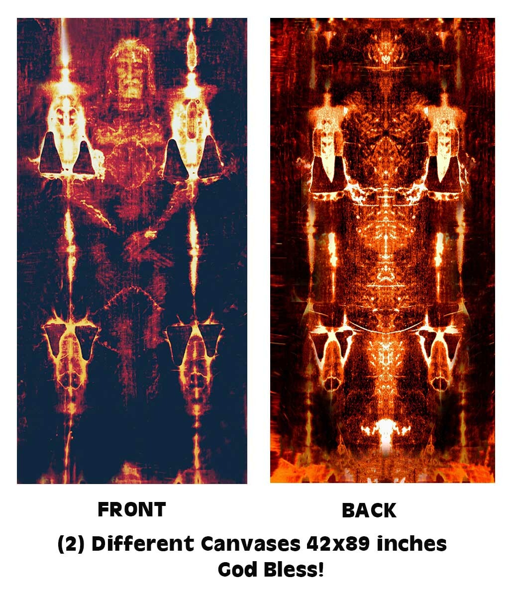 SHROUD OF TURIN ACTUAL SIZE Back&Front - 42x89 SHROUD OF TURIN ACTUAL SIZE Back&Front - 42x89