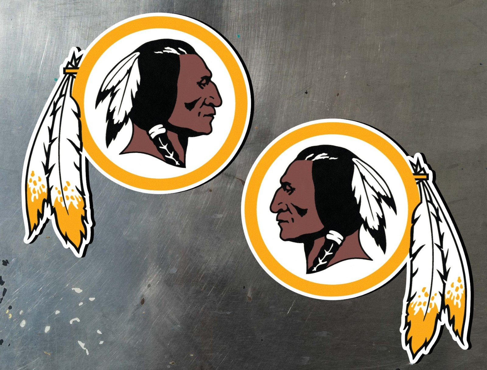 Washington Redskins Left and Right Water Proof UV Safe Glossy Vinyl Stickers x2 Washington Redskins Left and Right Water Proof UV Safe Glossy Vinyl Stickers x2