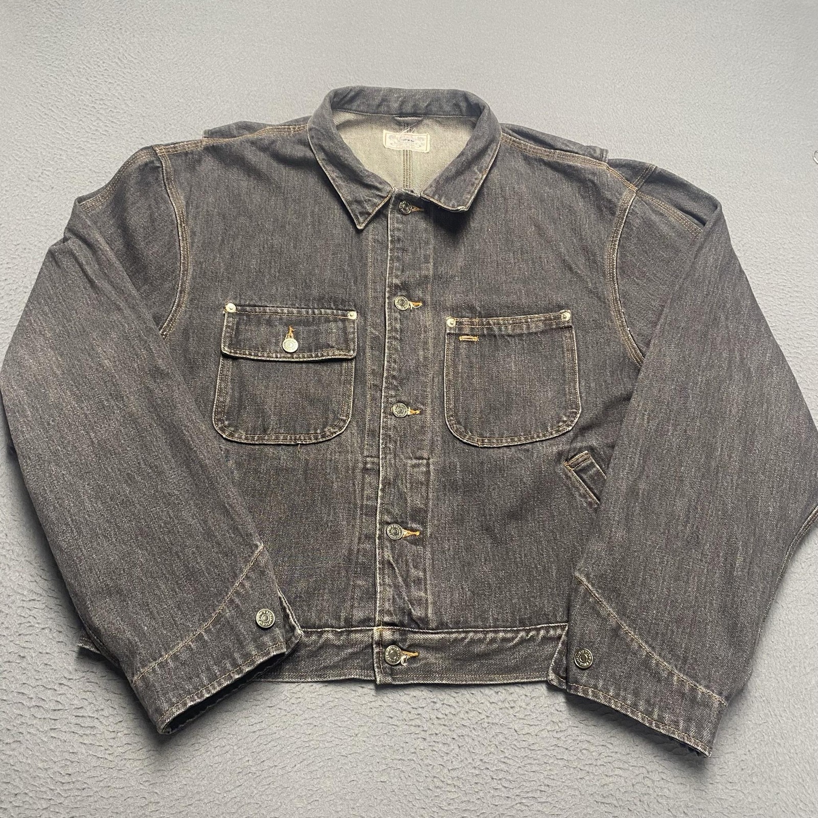 Vintage Polo Ralph Lauren Jacket Mens XL Gray Denim Bomber Workwear USA 90s