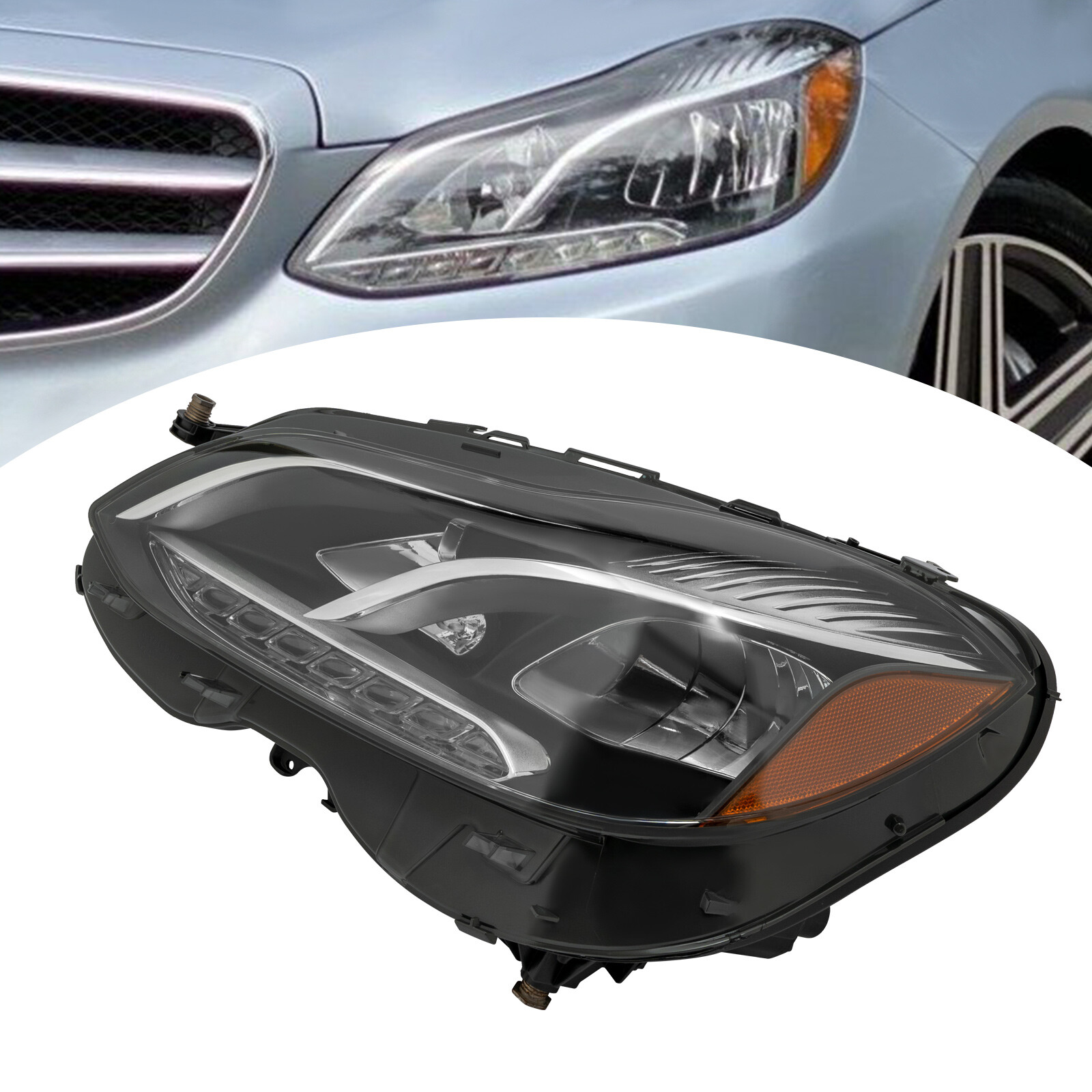 For 2014-2016 Mercedes-Benz E-Class E350 E300 LED Headlights Headlamp Left/Right