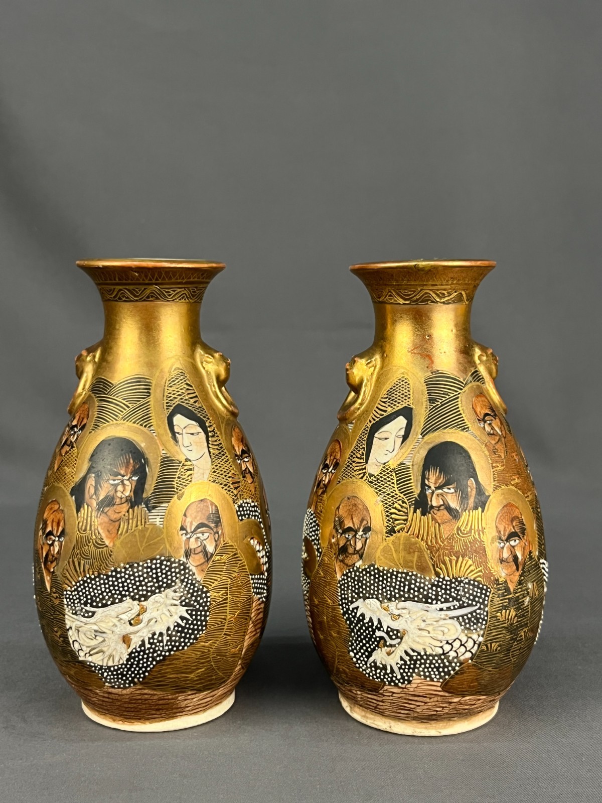 2 Japanese Satsuma 1,000 Faces 6 1/4\
