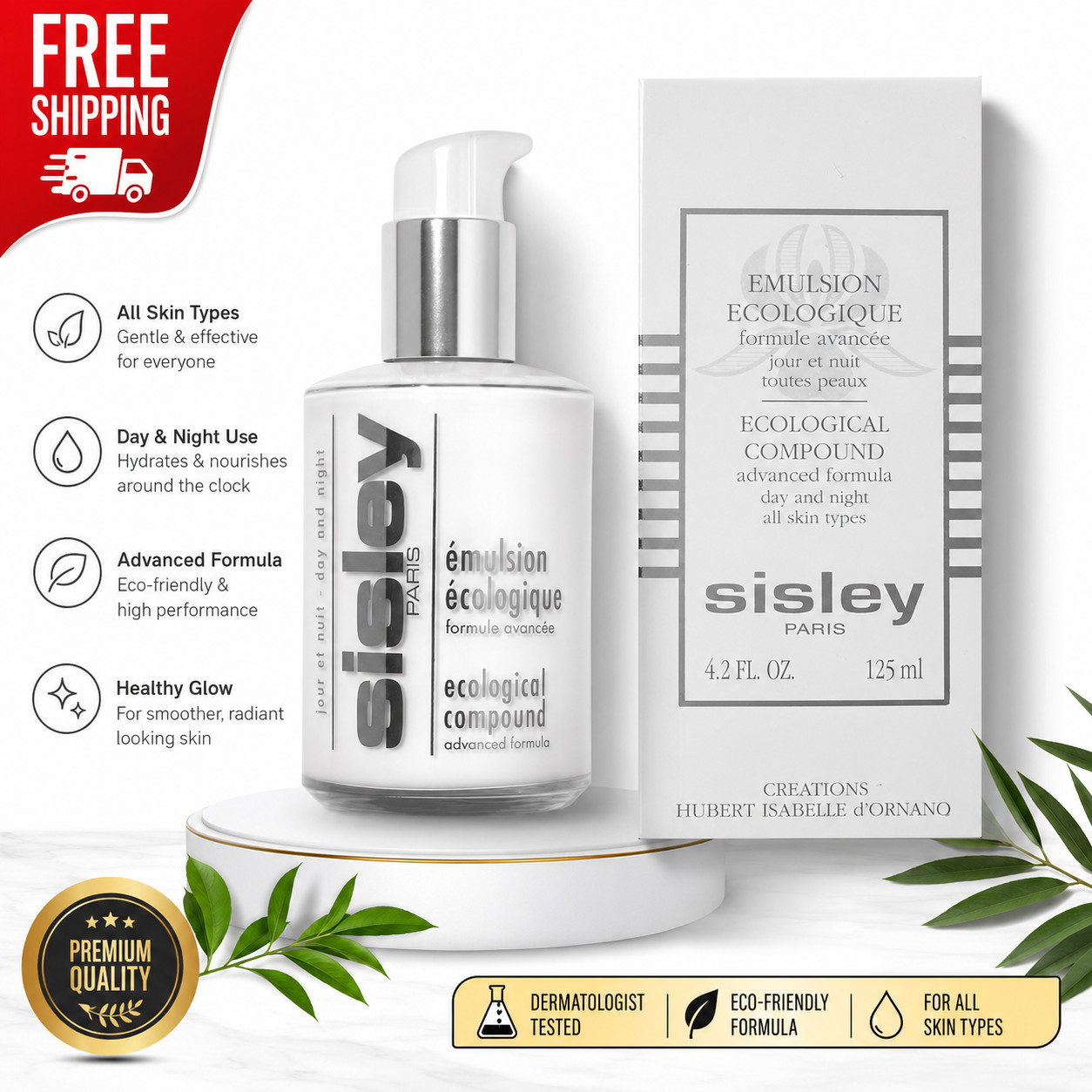 Sisley Ecological Compound Day & Night Cream 125ml 4.2oz New Box Pack Authentic