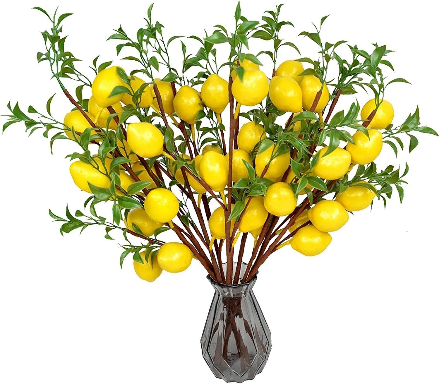Lemon Decor Fake Lemons Branch Yellow Artificial Lemon for Home or Party 6 PCS.