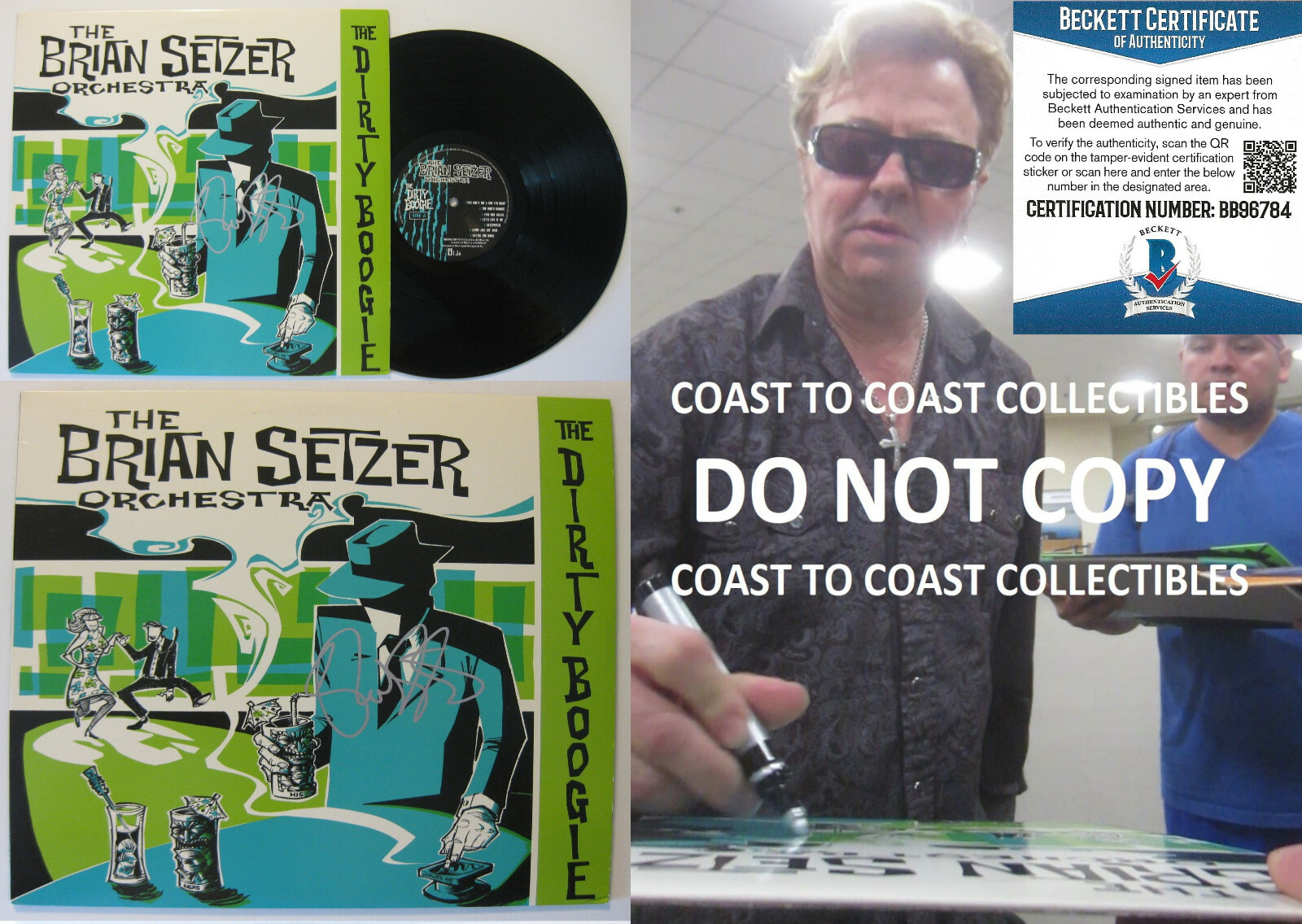Brian Setzer Signed Dirty Boogie Album Proof Beckett COA Autographed Vinyl