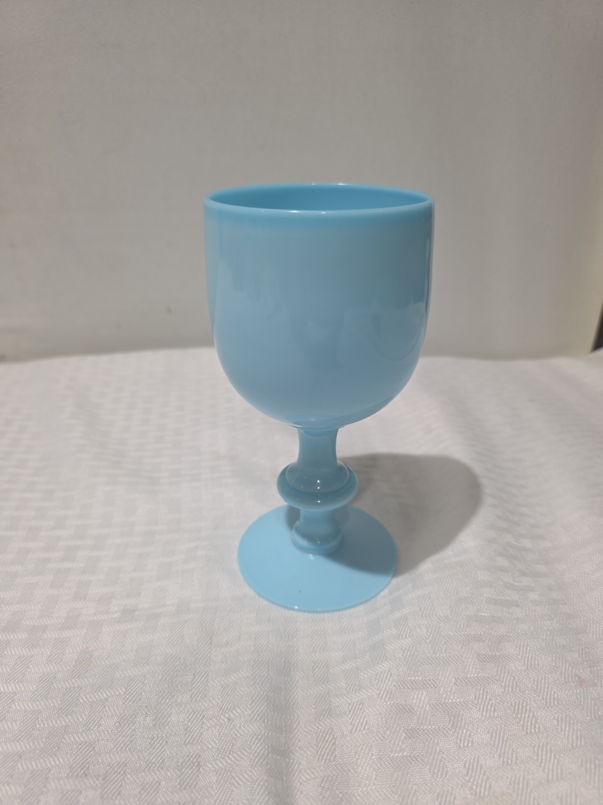 Vintage French Portieux Vallerysthal Blue Opaline Glass Water Goblet 6.5 Vintage French Portieux Vallerysthal Blue Opaline Glass Water Goblet 6.5
