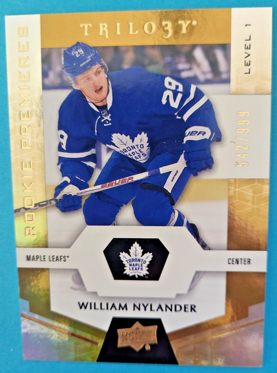 2016-17 William Nylander Upper Deck Trilogy #71 Rookie Premieres Level 1 RC /999