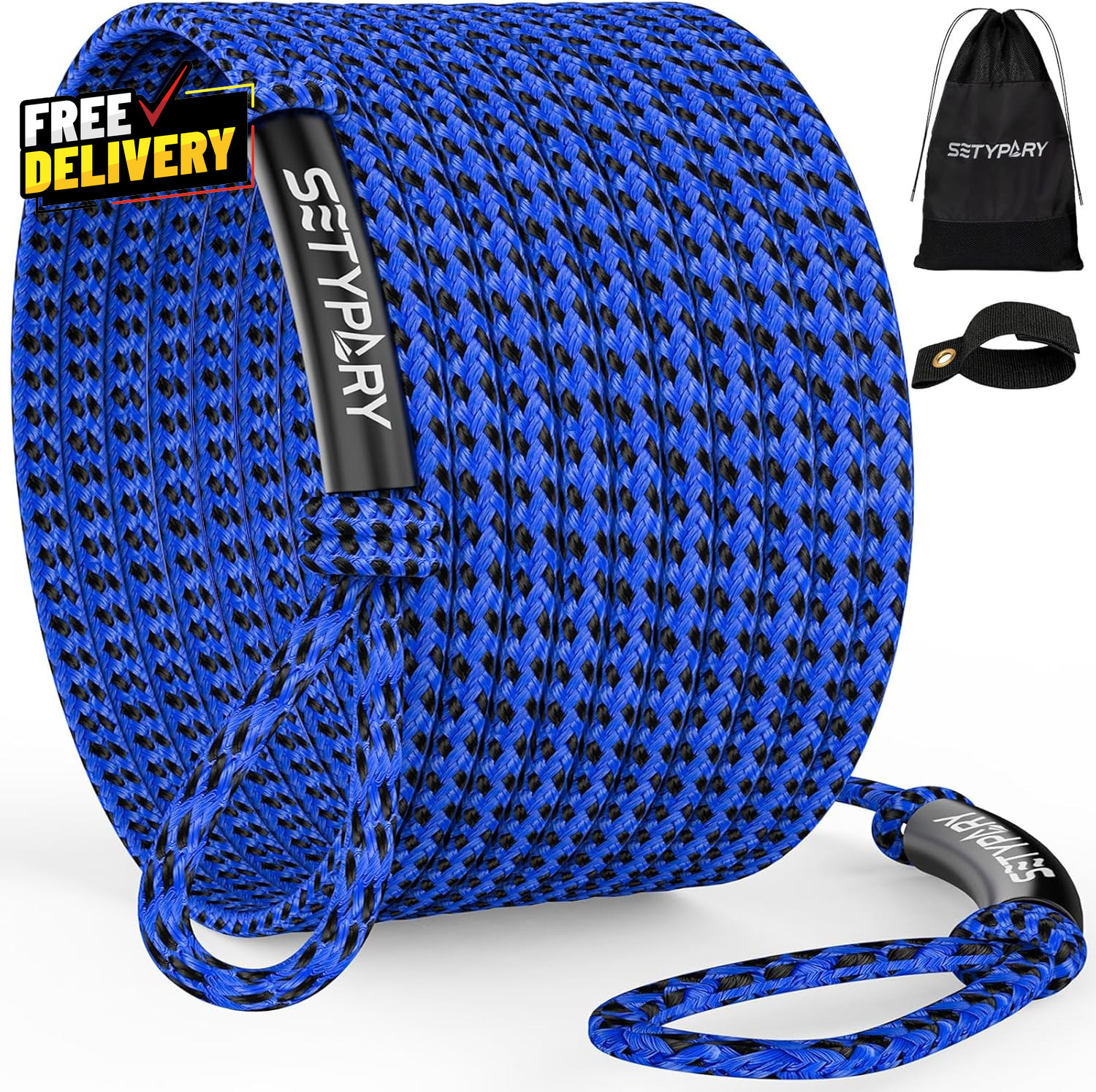 4-6K 60FT Boat Tow Rope for Tubing Fits 1-4 Person Towable Tubes Boating Heavy.. 4-6K 60FT Boat Tow Rope for Tubing Fits 1-4 Person Towable Tubes Boating Heavy..