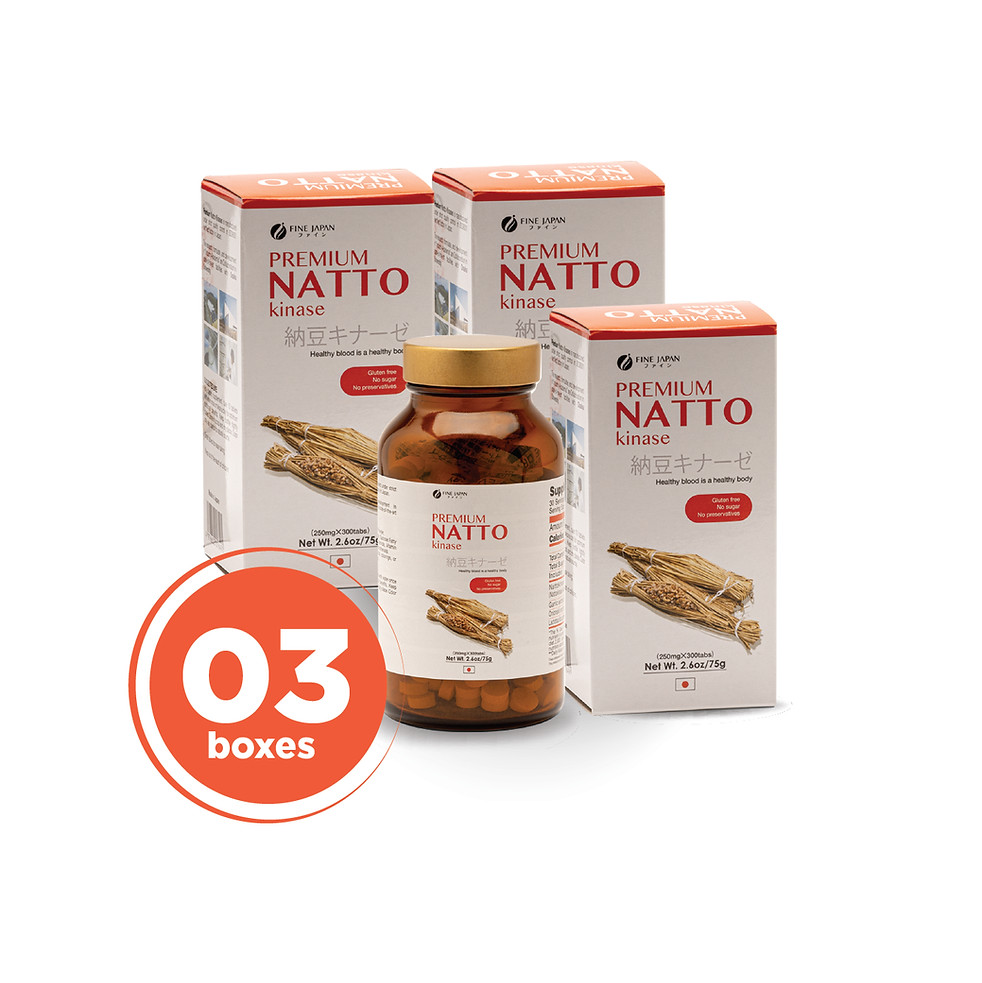 FINE JAPAN Nattokinase - 100% Japanese Fermented Soybeans [3 Boxes]