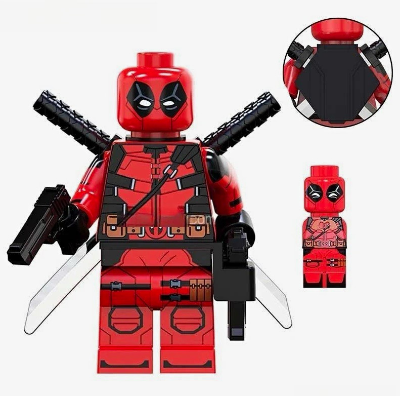 Custom Lego Deadpool Minifigure w/ Weapons Brand New Custom Lego Deadpool Minifigure w/ Weapons Brand New