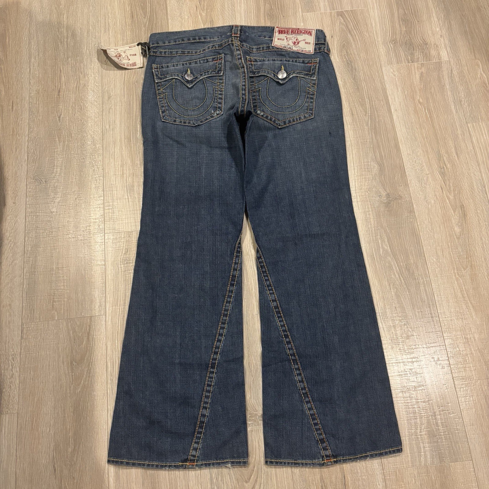 NWT Vintage True Religion Jeans Mens 36x33 Joey Big T Bootcut Flared Blue Denim NWT Vintage True Religion Jeans Mens 36x33 Joey Big T Bootcut Flared Blue Denim