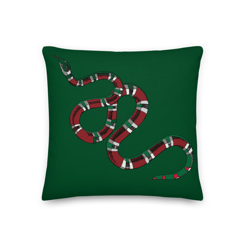 Snakes On Green Premium Pillow Snakes On Green Premium Pillow