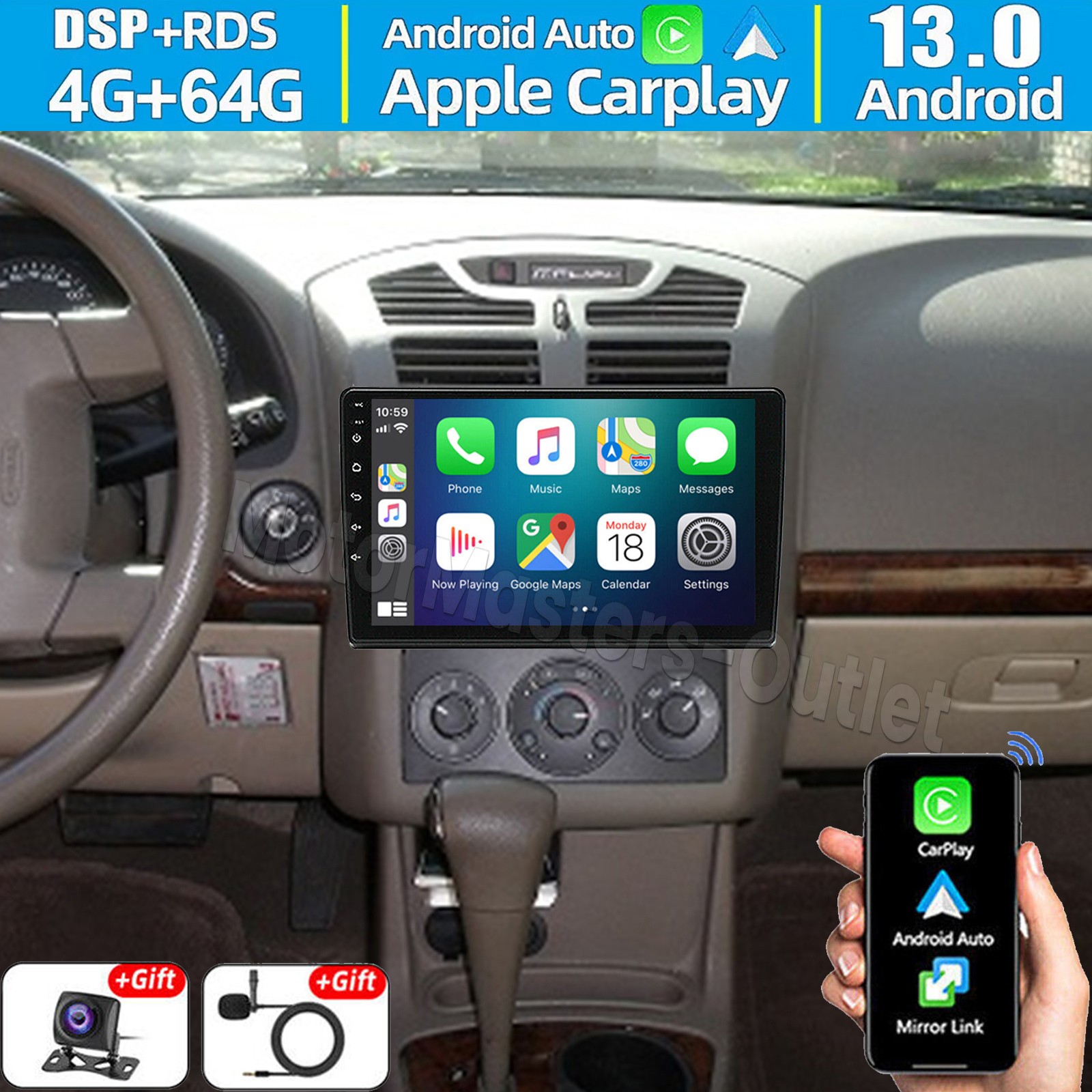 Android 13 Carplay For Chevrolet Malibu 2004-2007 Car Stereo Radio GPS 4GB+64GB