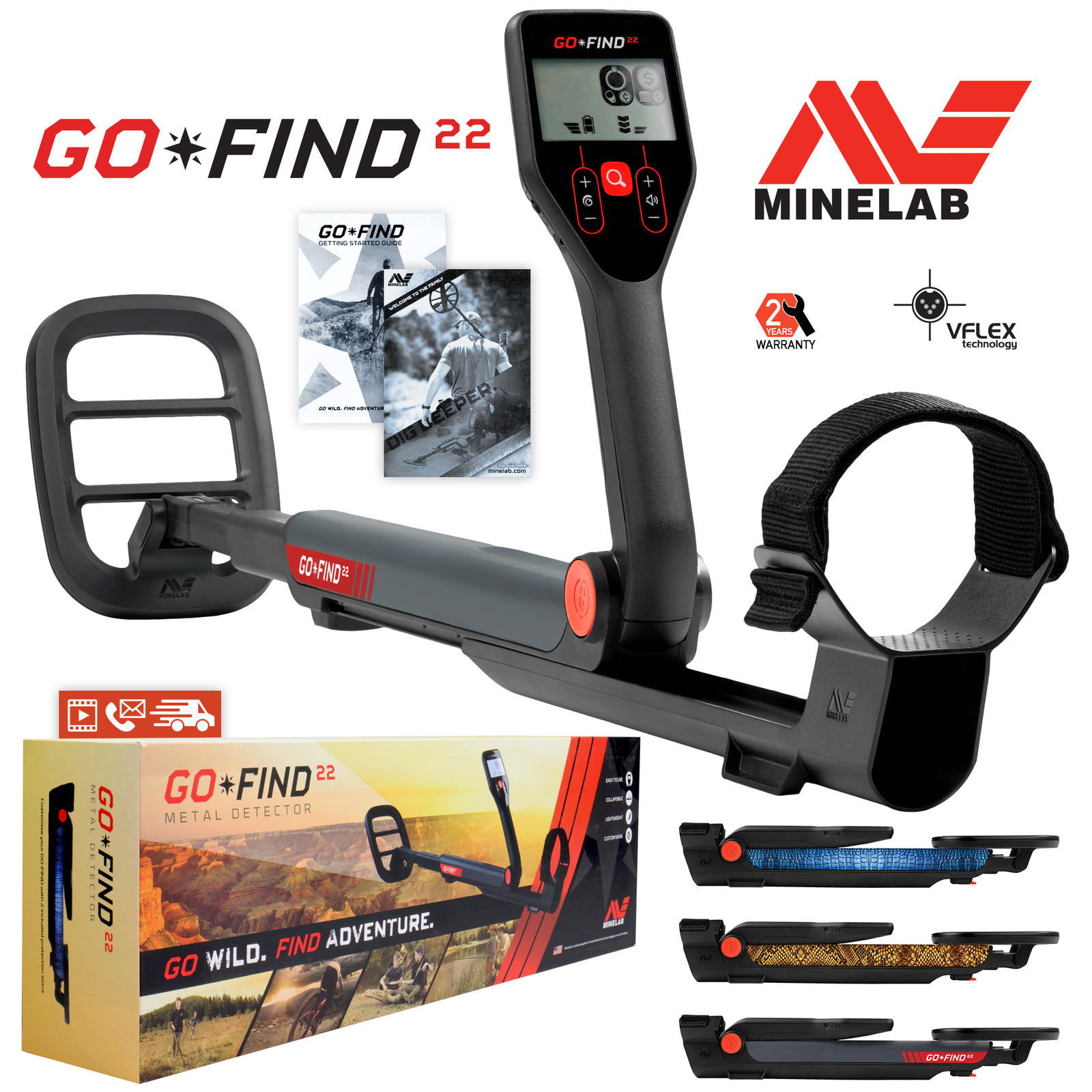Minelab GO-FIND 22 Metal Detector with 8\