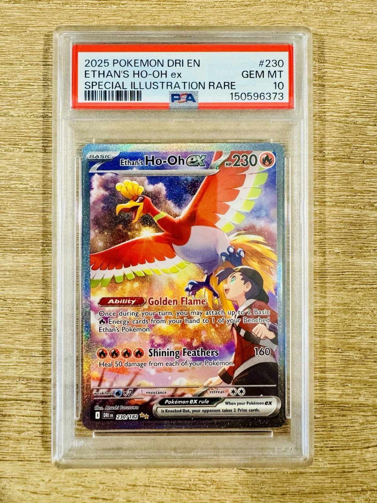 ETHANS HO-OH EX 2025 POKEMON DESTINED RIVALS 230/182 SIR PSA 10 Q3963-5 ETHANS HO-OH EX 2025 POKEMON DESTINED RIVALS 230/182 SIR PSA 10 Q3963-5