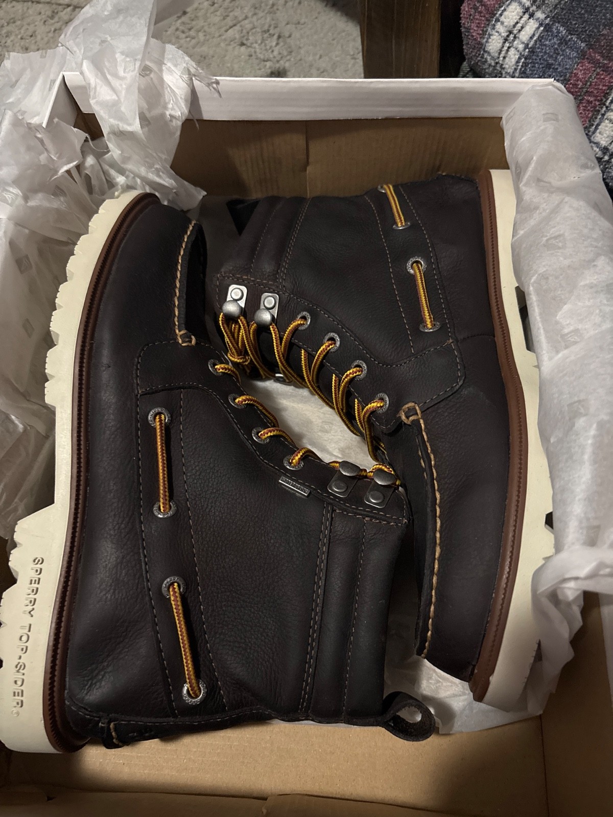 Sperry A/O Lug WP Boots Men 8.5 Brown STS11498 Waterproof NEW IN BOX