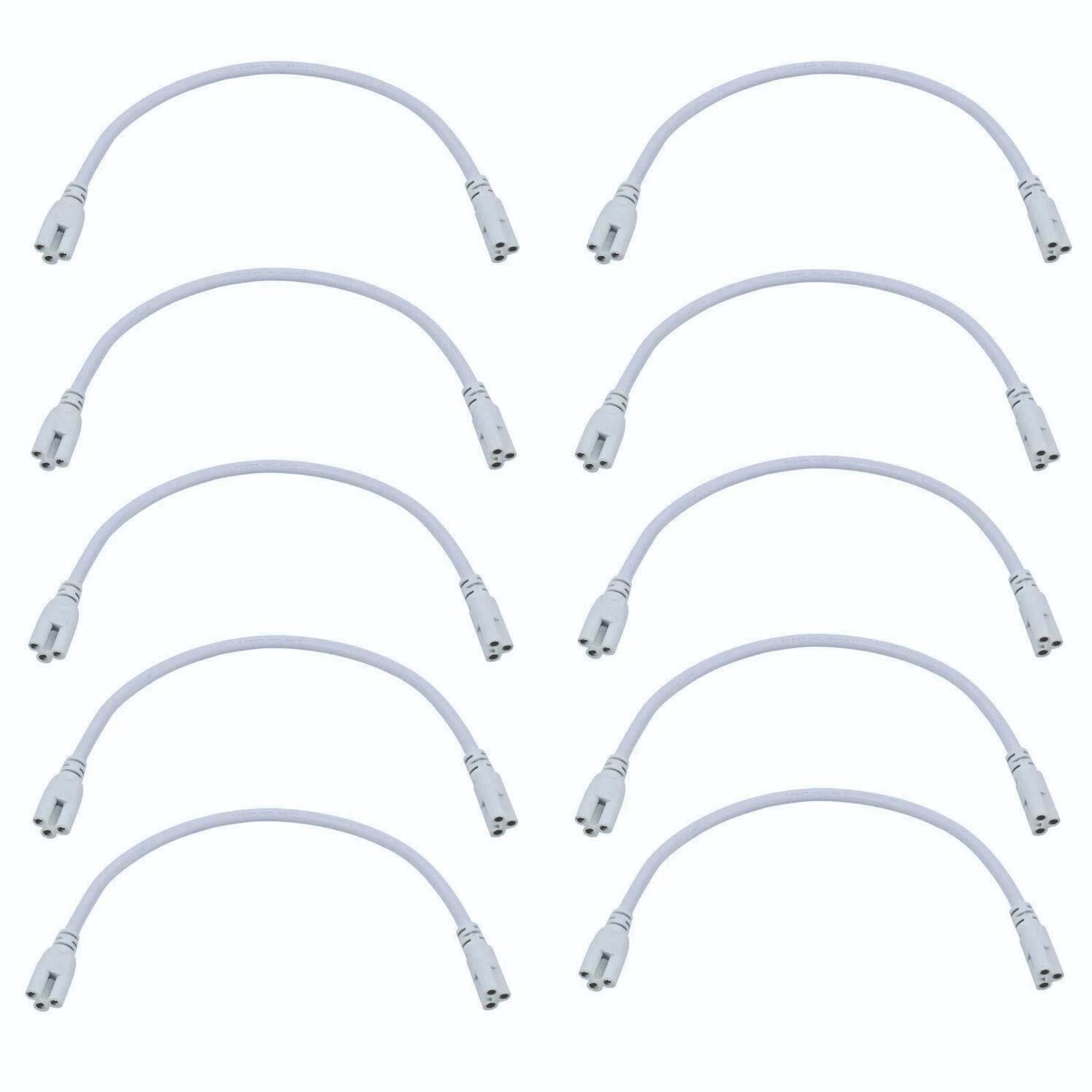 10 PCS T8 T5 Integrated LED Tube Light Connector Cable Cords 1FT