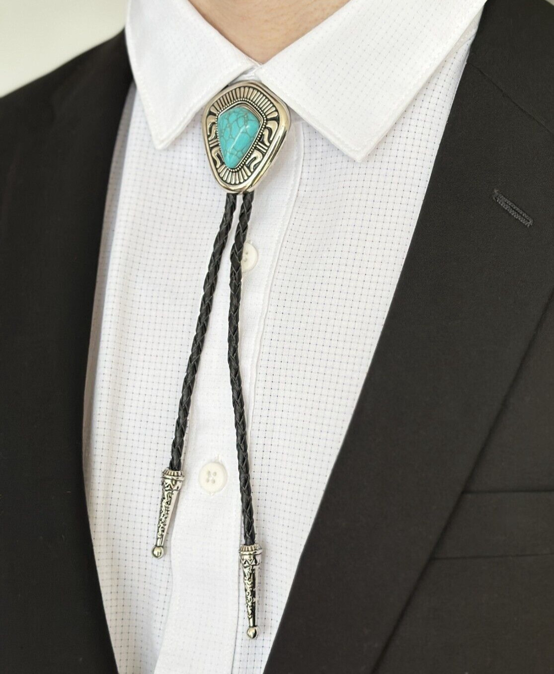 Totem Turquoise Mens Bolo Tie Bridegroom Wedding Necklace Western Cowboy Necktie Totem Turquoise Mens Bolo Tie Bridegroom Wedding Necklace Western Cowboy Necktie