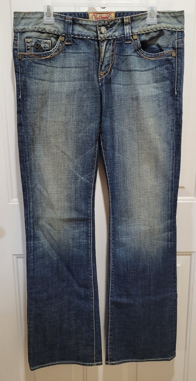 Guess Premium Daredevil Boot Size 32 Distressed Stretchy Flared Jeans Guess Premium Daredevil Boot Size 32 Distressed Stretchy Flared Jeans