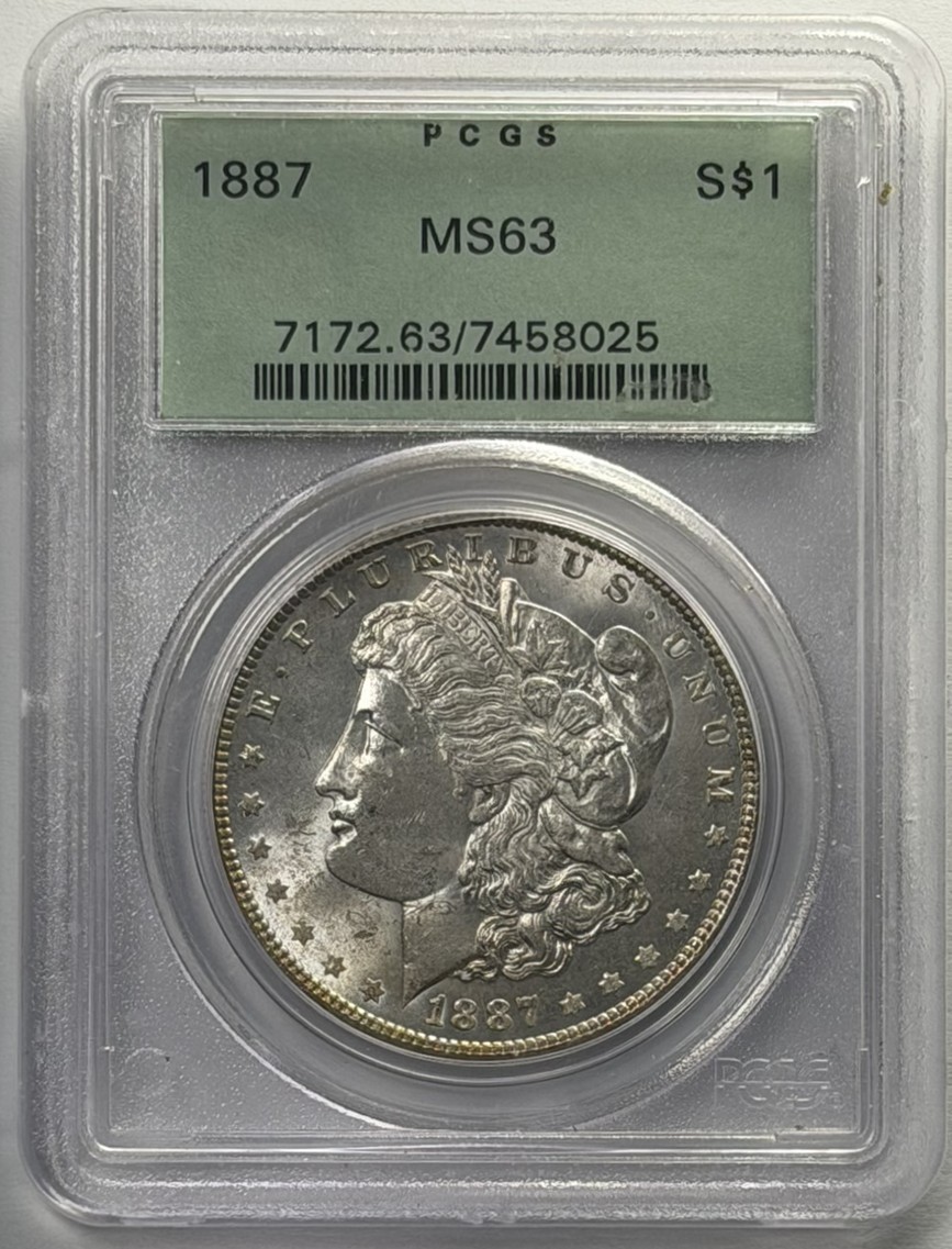1887 Morgan Silver Dollar PCGS MS63 OGH 1887 Morgan Silver Dollar PCGS MS63 OGH