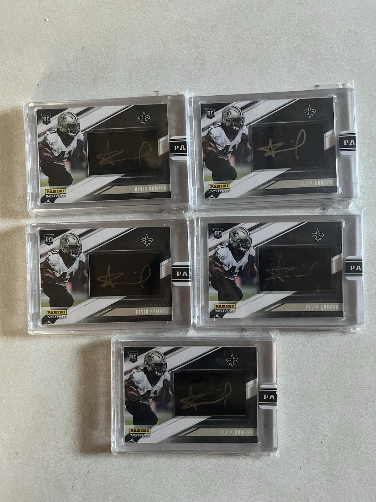 2017 Panini Instant Black Friday Alvin Kamara Rookie Autuograph Set 1/5 Thru 5/5 2017 Panini Instant Black Friday Alvin Kamara Rookie Autuograph Set 1/5 Thru 5/5