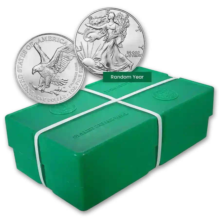 American Silver Eagle Coin 1 oz BU Monster Box (500 Coins, Random Year)