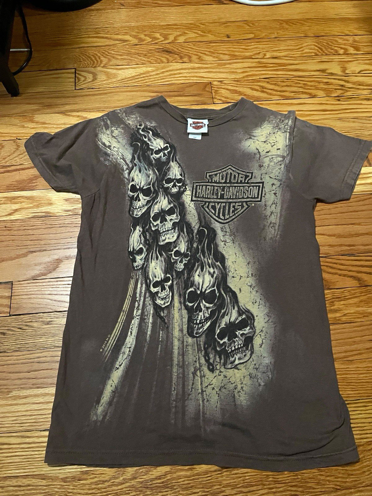 Harley-Davidson vintage Men’s S Brown Double-Sided Skull Graphic T-Shirt Harley-Davidson vintage Men’s S Brown Double-Sided Skull Graphic T-Shirt