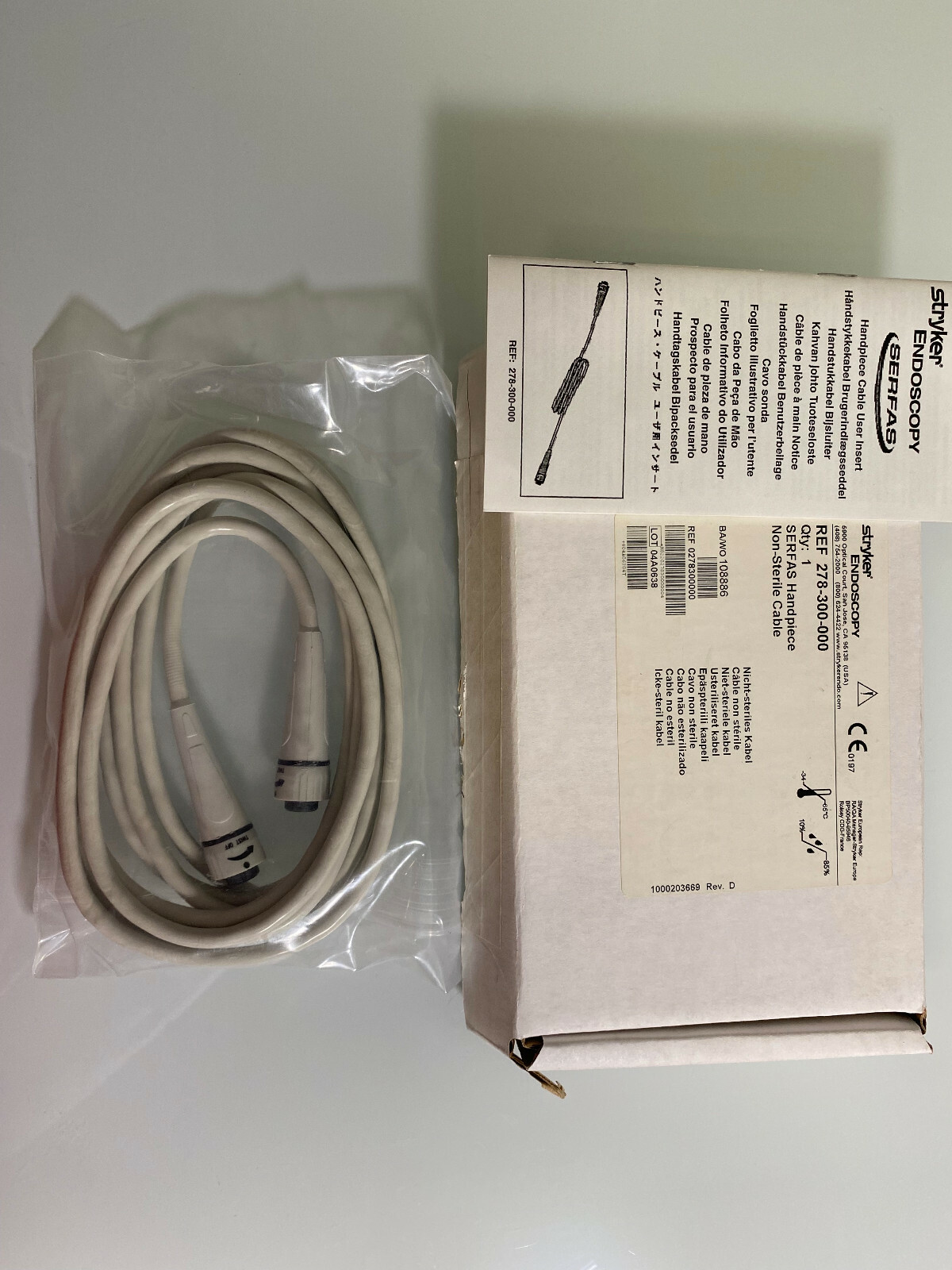 Stryker 278-300-000, Serfas Handpiece cable 6 pin Stryker 278-300-000, Serfas Handpiece cable 6 pin