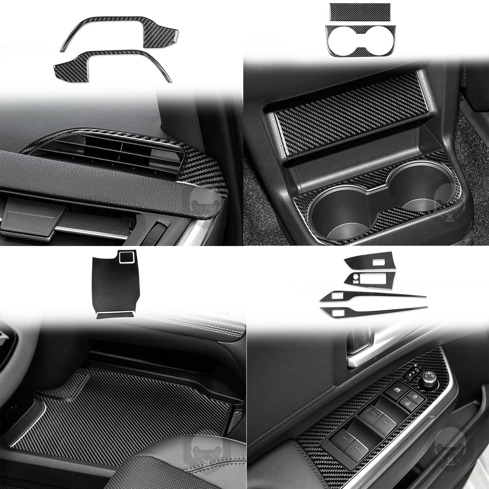 11Pcs Real Carbon Fiber Full Interior Console panel trim For Toyota Sienna 21-26