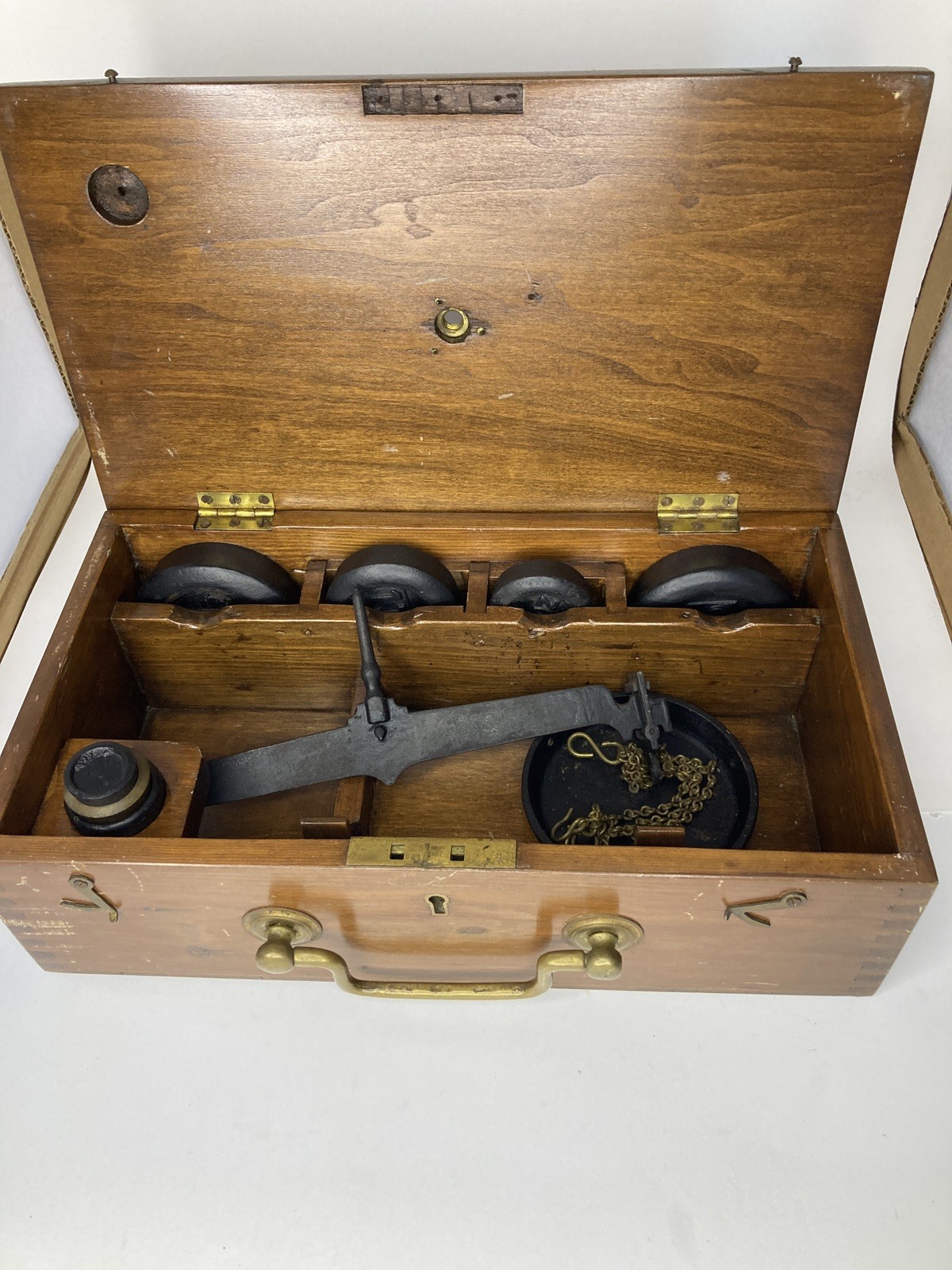 Antique 1929 British Weights Measures Inspector Scale Set Stamped GR F29