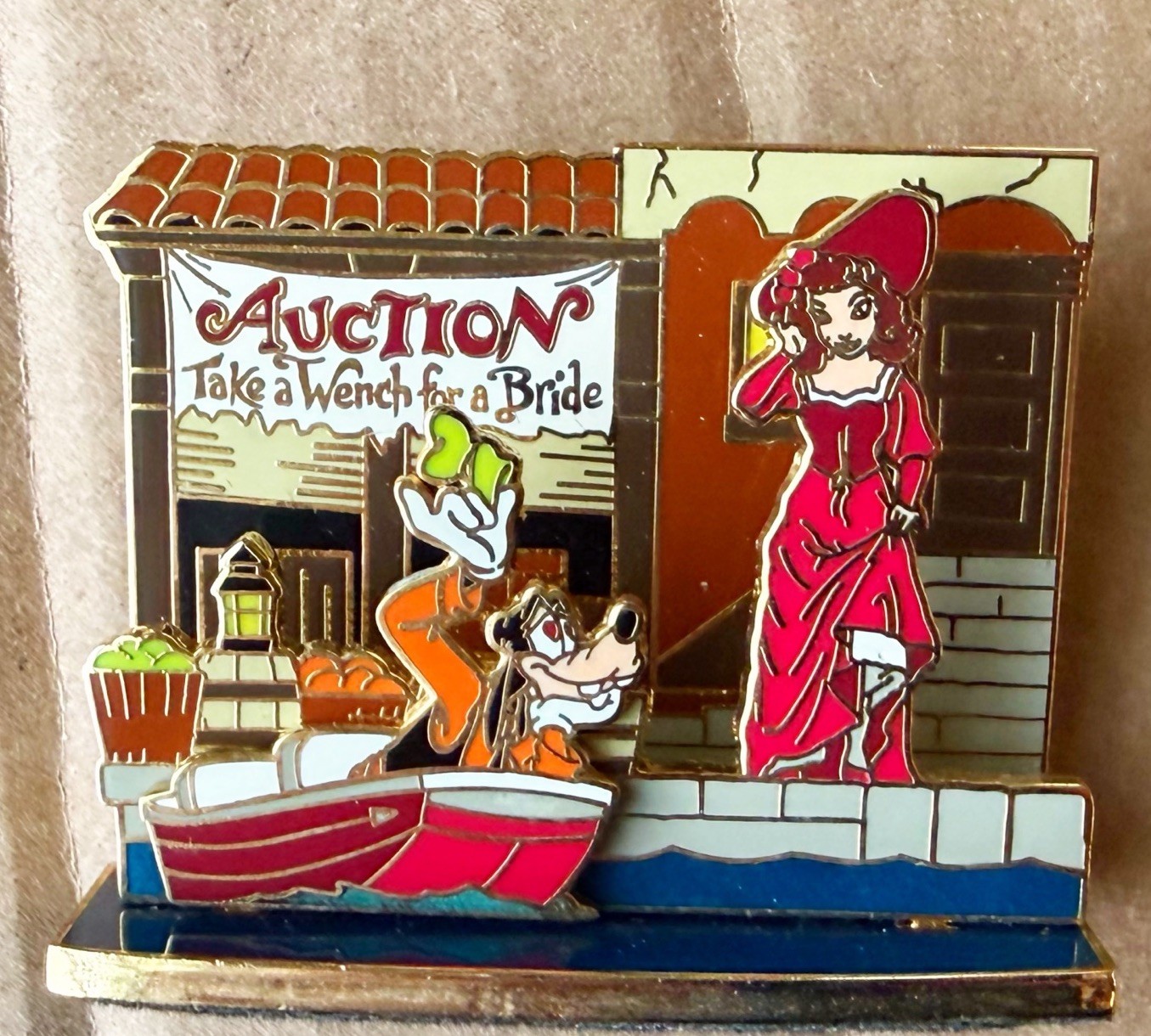 Disney 3D LE Diorama Pirates Of The Caribbean Redhead Auction Pin Goofy Disney 3D LE Diorama Pirates Of The Caribbean Redhead Auction Pin Goofy