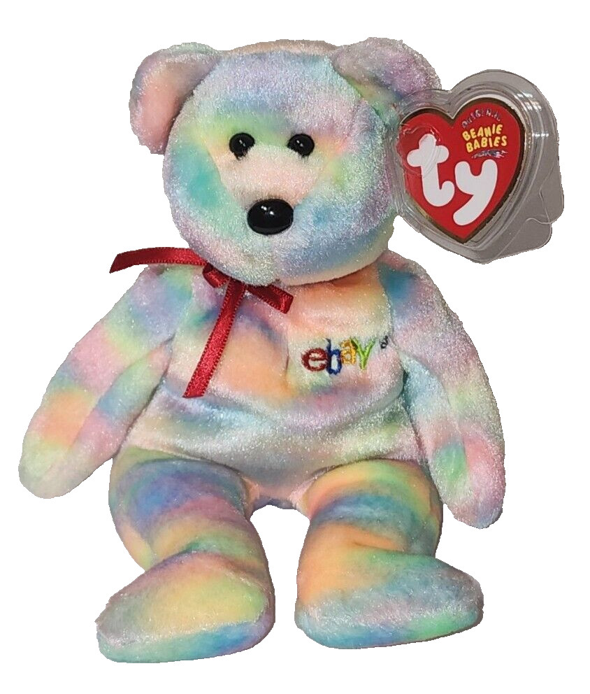 Ty Beanie Baby 💜 BIDDER the Ebay Bear Exclusive NEW MWMTs Stuffed Animal Toy