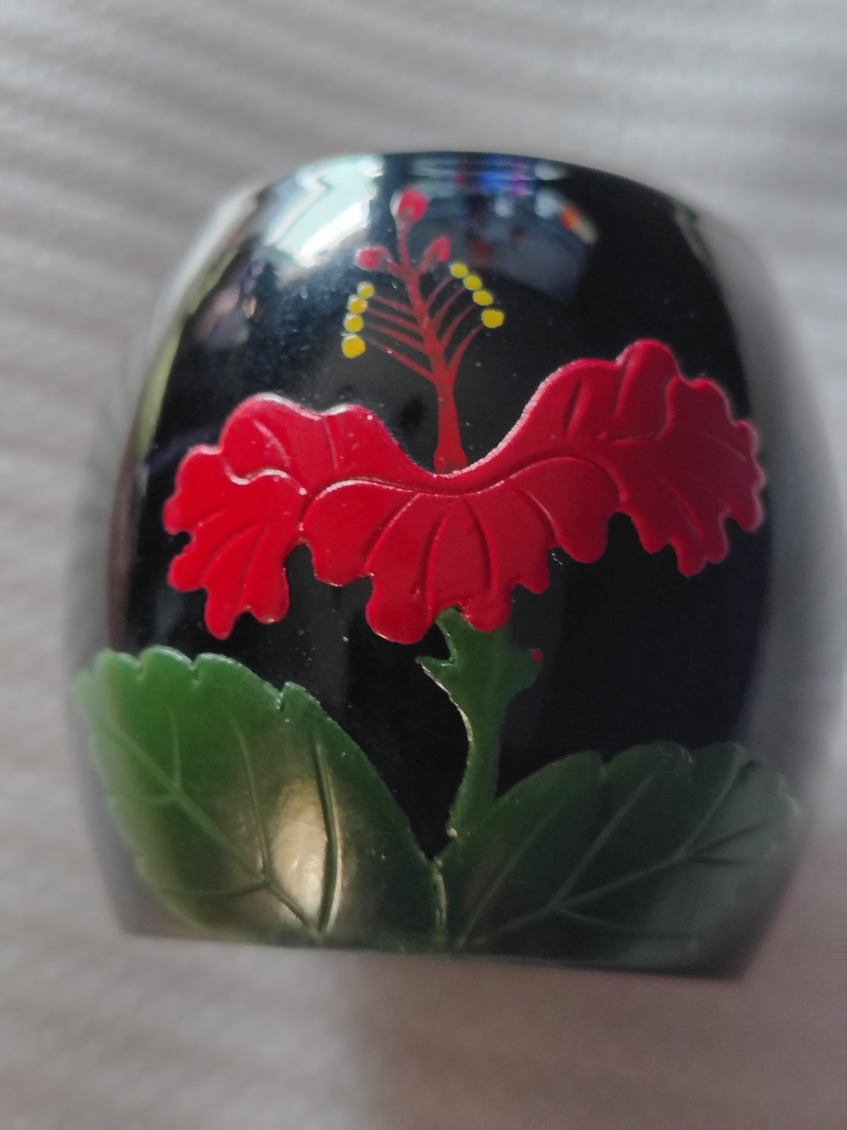 Vintage Japanese Ryukyu Lacquerware Toothpick Holder Open Stand Okinawa Hibiscus Vintage Japanese Ryukyu Lacquerware Toothpick Holder Open Stand Okinawa Hibiscus