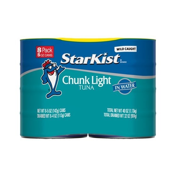 Share StarKist Chunk Light Tuna in Water, Wild Caught, 20g Protein, 5 oz, 8 Cans Share StarKist Chunk Light Tuna in Water, Wild Caught, 20g Protein, 5 oz, 8 Cans