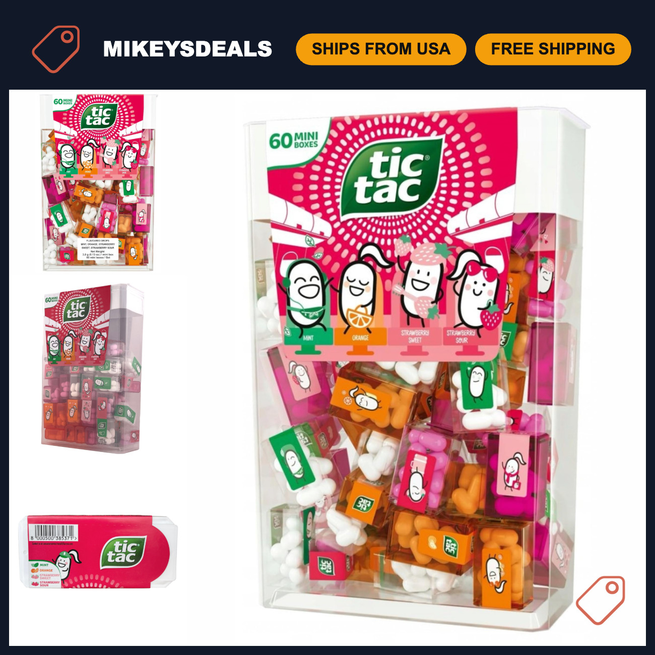 Strawberry Mini Tic Tac Travel Packs - Portable Candy, Perfect for On-the-Go