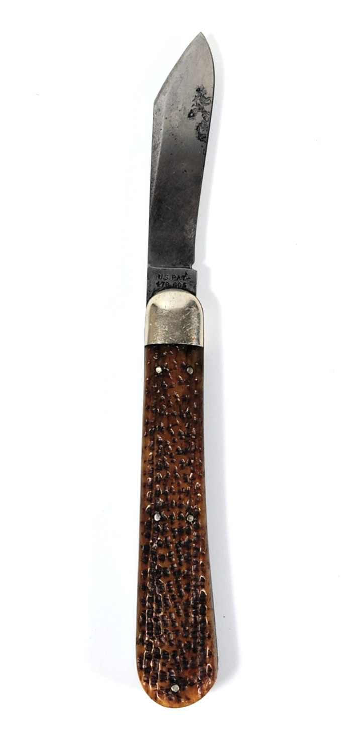 RARE Antique 1890's Walden NY / PBKC Pocket Knife Jigged Bone Handle