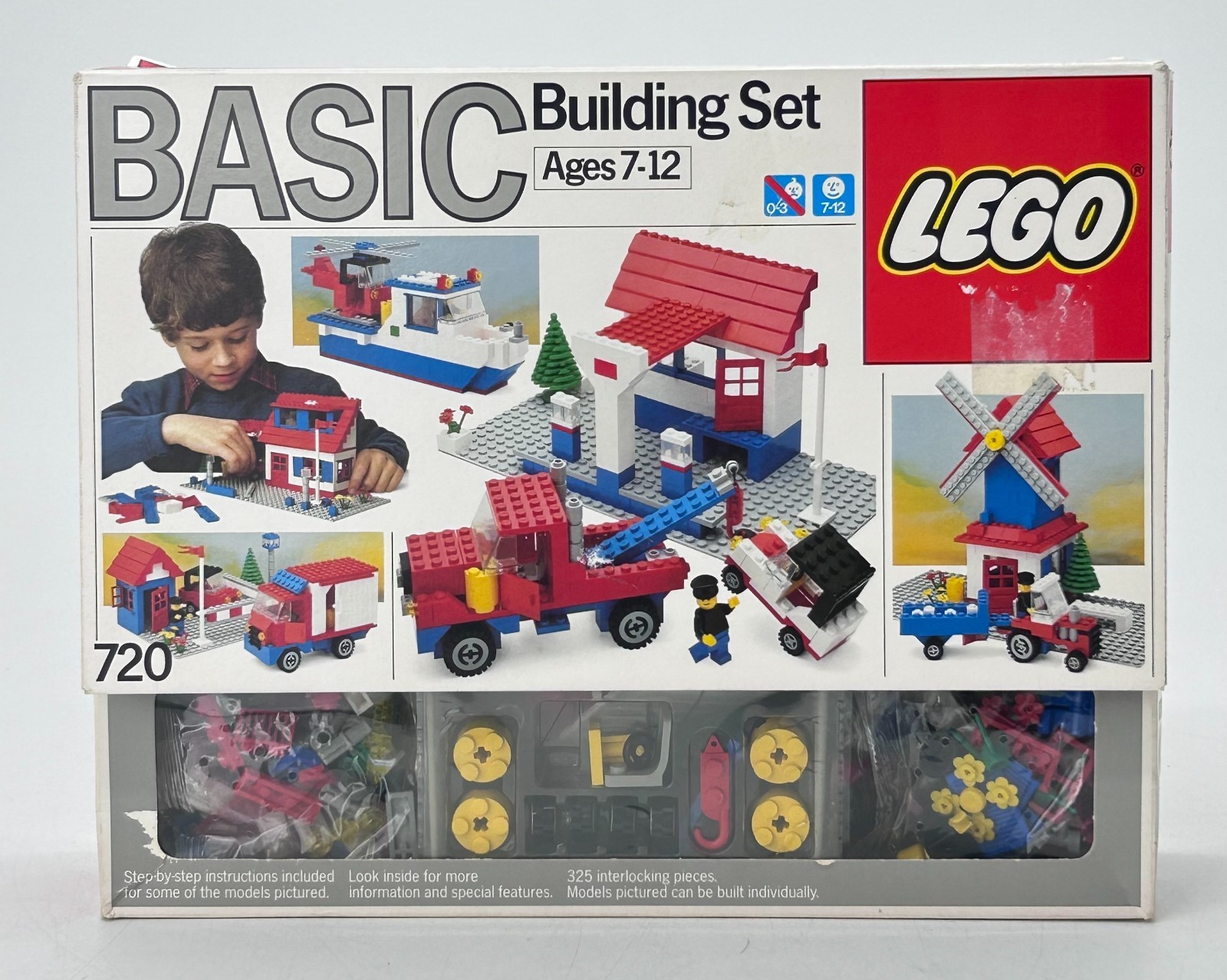 LEGO 720 Basic Building Set 1985 Vintage Open Box Sealed Bags 325 Pieces