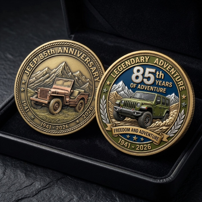 Vintage Jeep 85th Anniversary Challenge Coin 1941-2026 Collector Keepsake TN1435