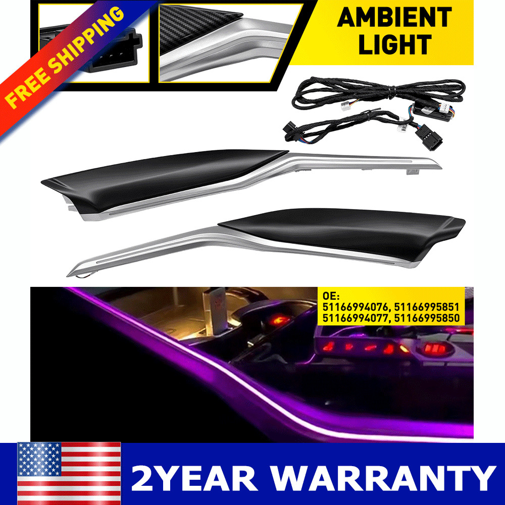 2X For BMW 330i M340i 430i G20 G22 RGB LED Trim Center Console Ambient Lighting