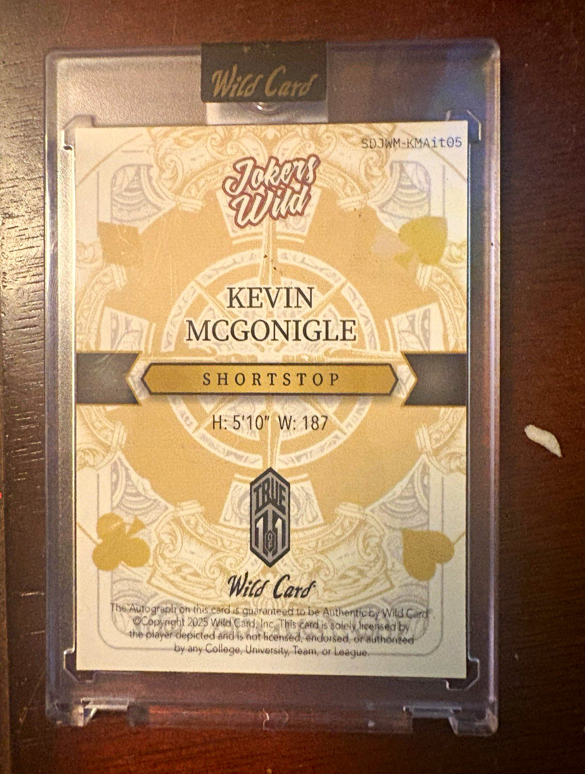 Wild Card Joker's Wild Kevin McGonigle Autograph Card True 1/1 SDJWM-KMA105 2025 Wild Card Joker's Wild Kevin McGonigle Autograph Card True 1/1 SDJWM-KMA105 2025